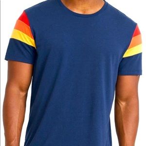 🐬MARINE LAYER MENS RE-SPUN BANKS TEE NAVY SZ: LARGER NWOT 🏷